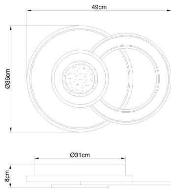 Plafonieră LED dimabilă BRIENNA LED/36W/230V Globo 48552D2 + telecomandă