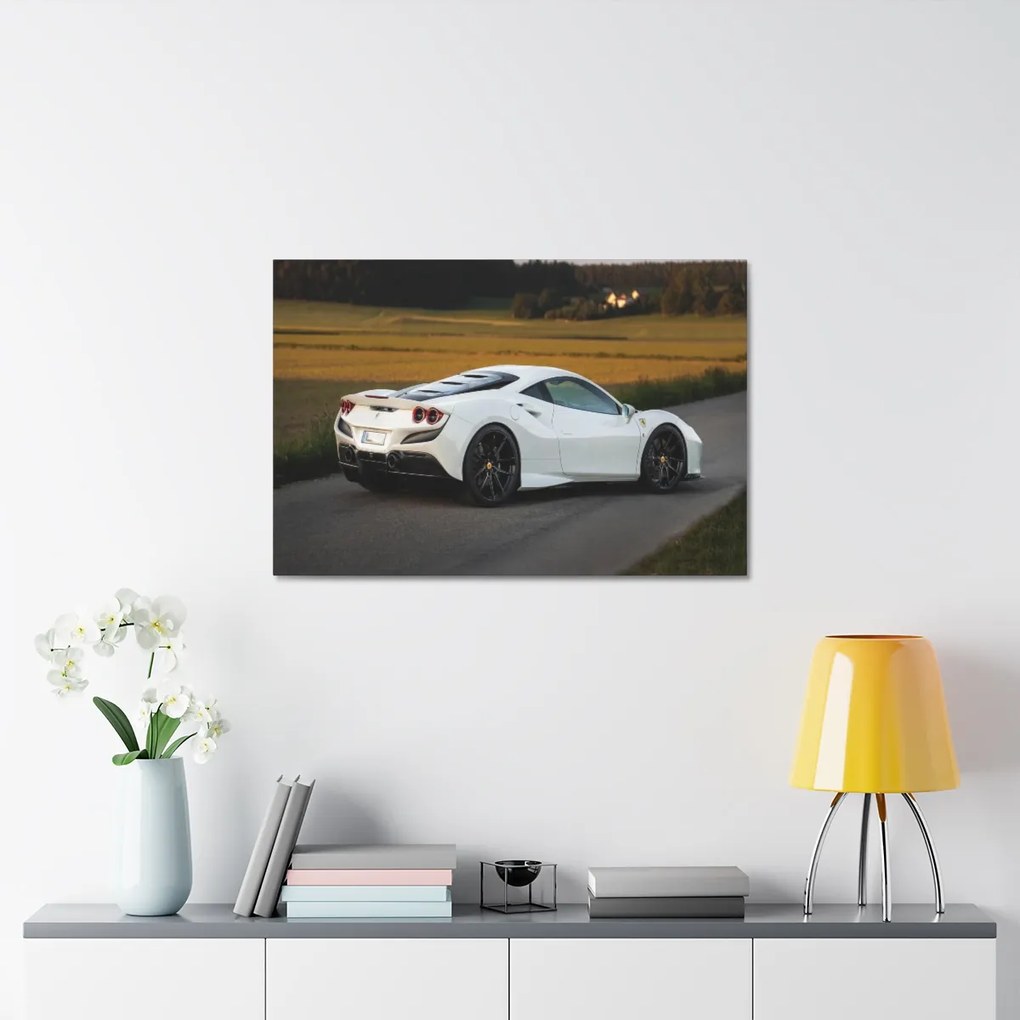 Tablou Canvas White Ferrari 120x80 cm