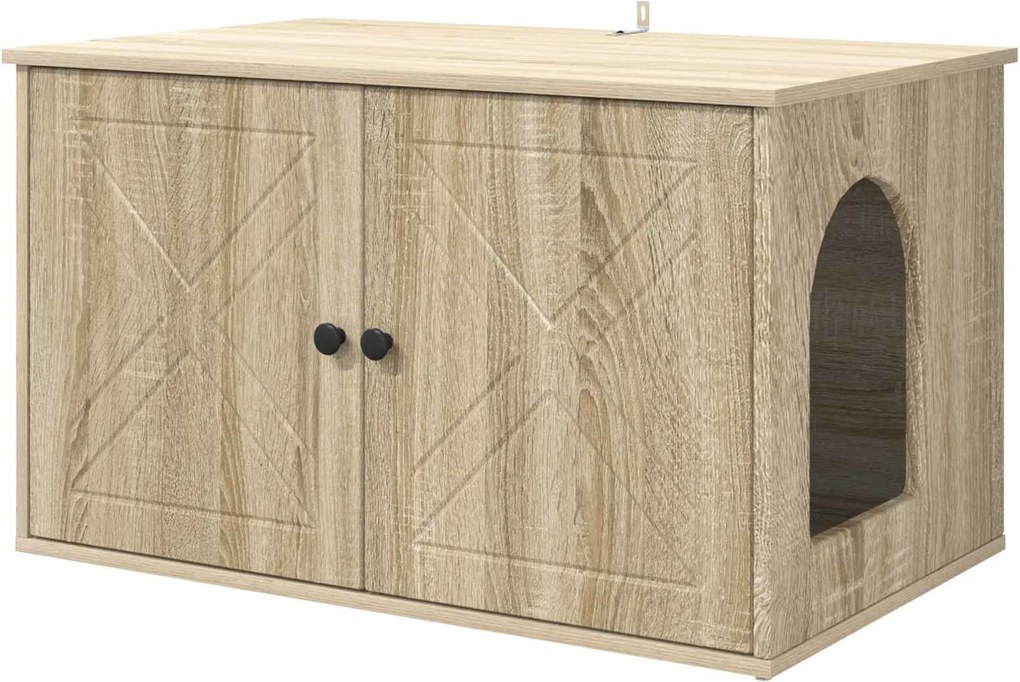 vidaXL Casa pentru pisici Sonoma 85 x 55 x 50,5 cm Lemn compozit