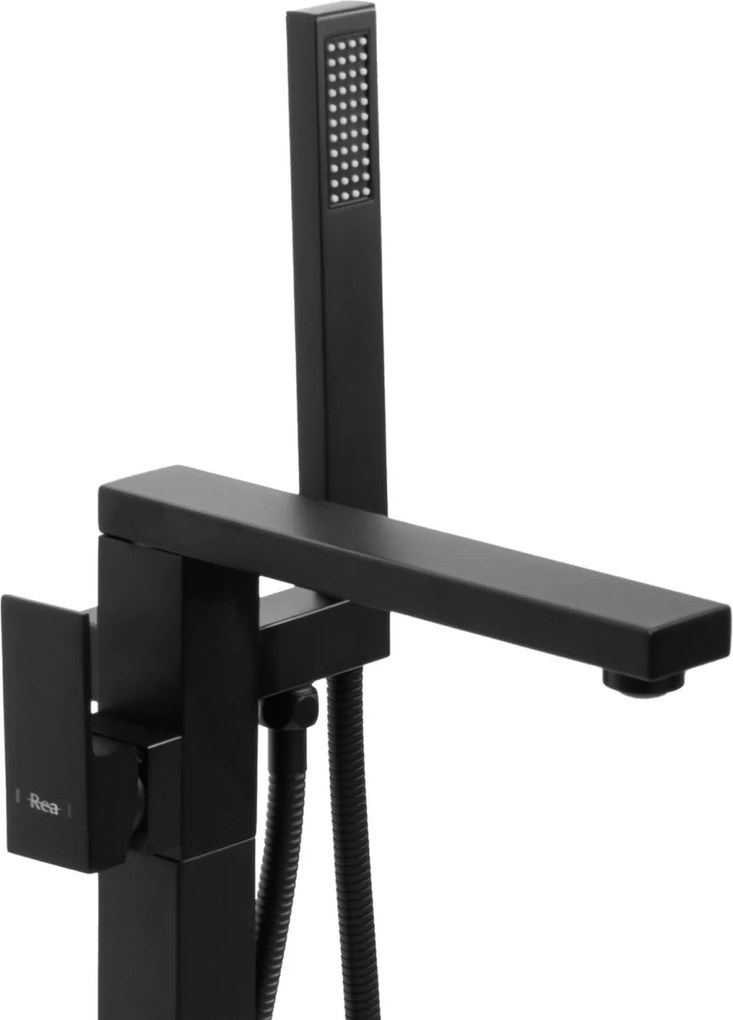 Baterie cada freestanding Rea Tery, negru mat