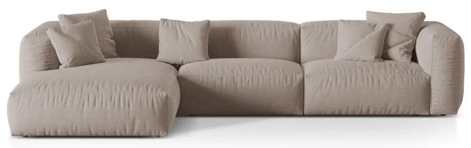 Colțar modular bej (cu colț pe partea stângă ) Martina – Micadoni Home