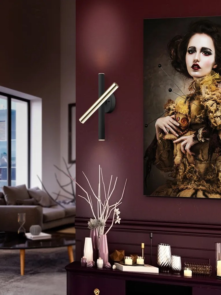 Aplica LED de perete design ultra-modern Varas negru/auriu