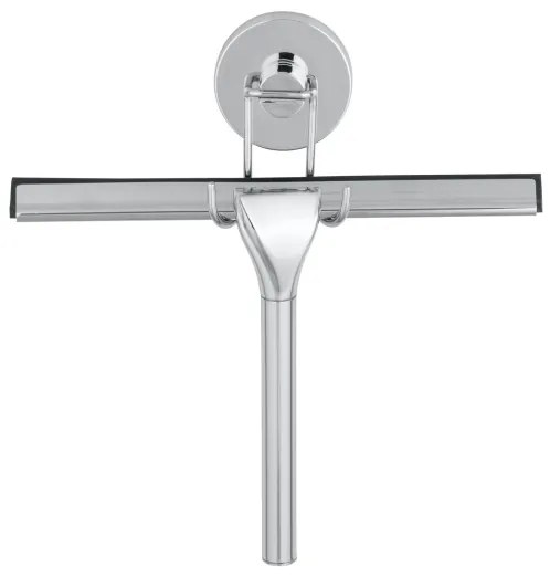 WENKO 20877100 - Racletă VACUUM-LOC rotundă, oțel inoxidabil lucios, crom/argintiu, 24,5x25 cm