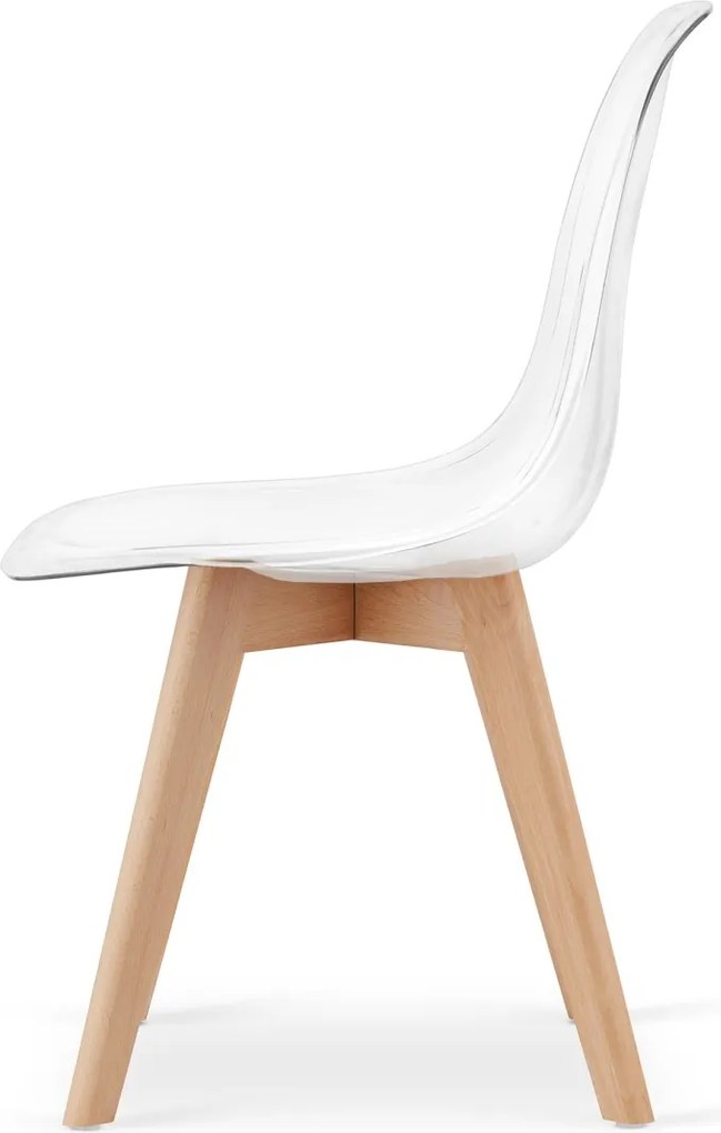 OFERTA Scaun transparent KITO cu picioare din fag II. calitate