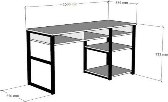 Birou Emro Walnut and Black