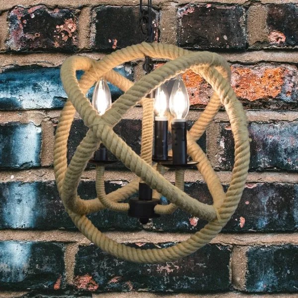 Lustră LED pe lanț ROPE GLOBO 3xE14/4,3W/230V