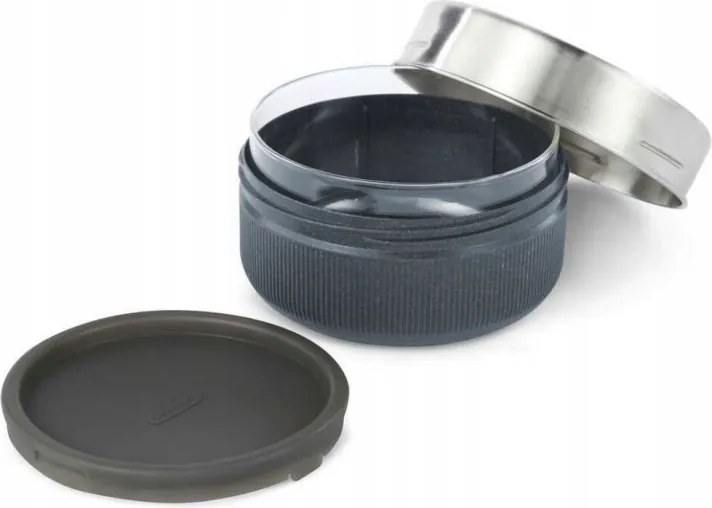 Cutie pentru pranz cupa din sticla Black+Blum GR-LB-L015, 0,75 L, Fara BPA, Gri inchis