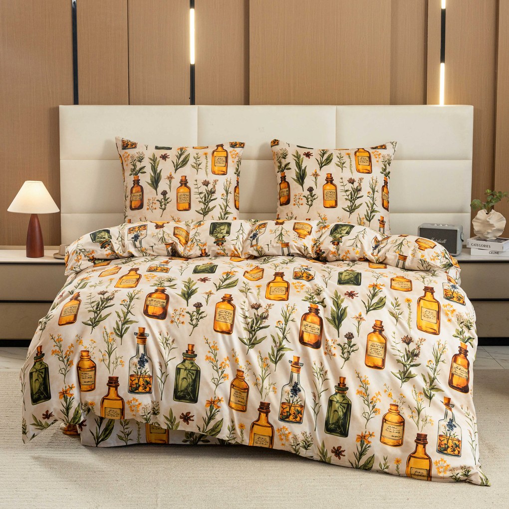 Lenjerie de pat din microfibra APOTHECARY crem Dimensiune lenjerie de pat: 2 buc 70 x 90 cm | 200 x 220 cm