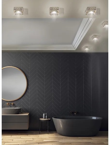 Plafonieră încastrată ESTER 1xGU10/50W/230V pătrată crom mat Azzardo AZ4410