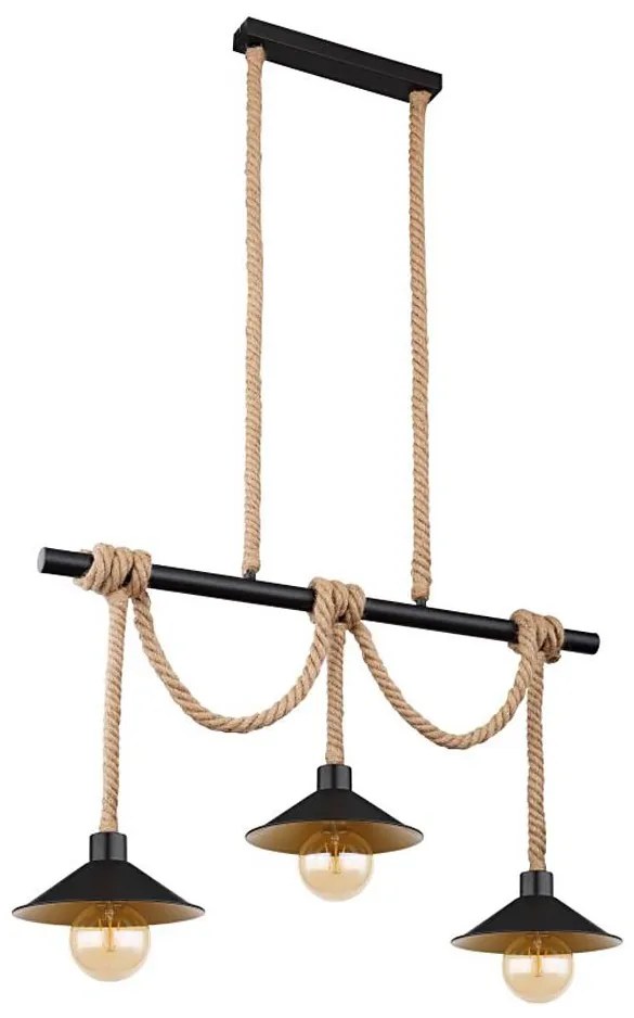 Globo 15690-3H - Lustră DIANA cu cablu, 3xE27/60W/230V, neagră