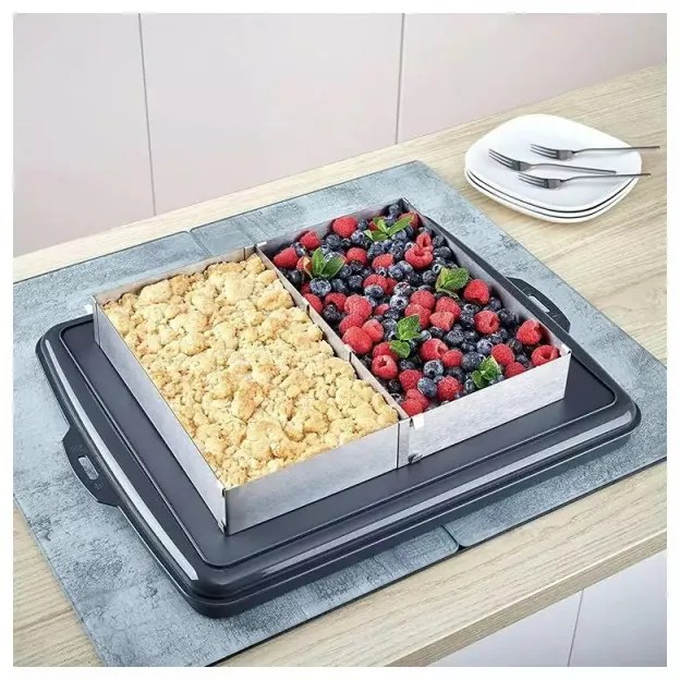 Forma de copt Kinghoff KH 1907, Reglabila 27,5-52,4 cm, Otel inoxidabil, Argintiu