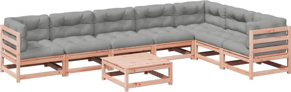 vidaXL Set canapele grădină cu perne, 8 piese, lemn masiv brad douglas
