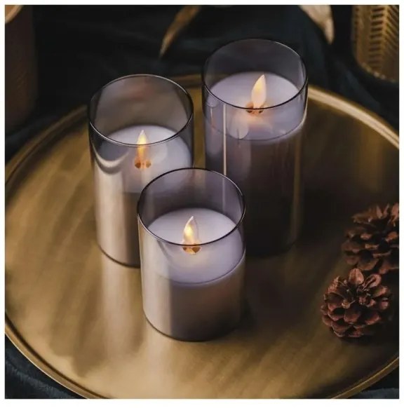 Set de 3 lumânări LED, alimentare 6x AA