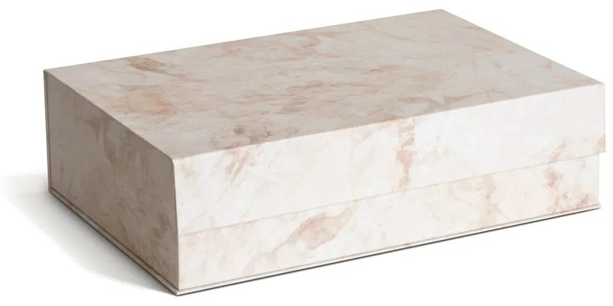 Cutii de depozitare bej 3 buc. din carton cu capac 42,5x29,5x13 cm Kian Paper Laminate – Bigso