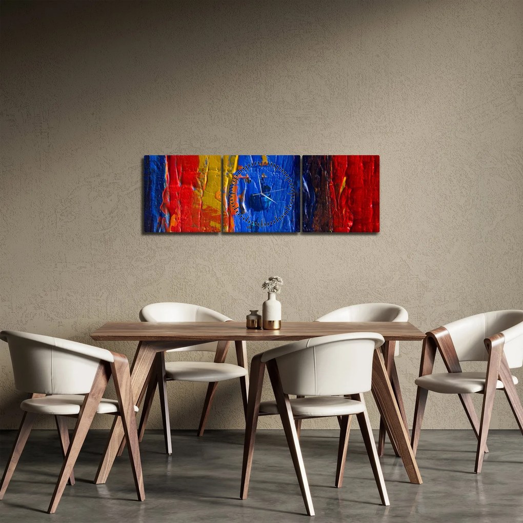 Tabloul cu culorile pentru artiști (cu ceas) (90x30 cm)