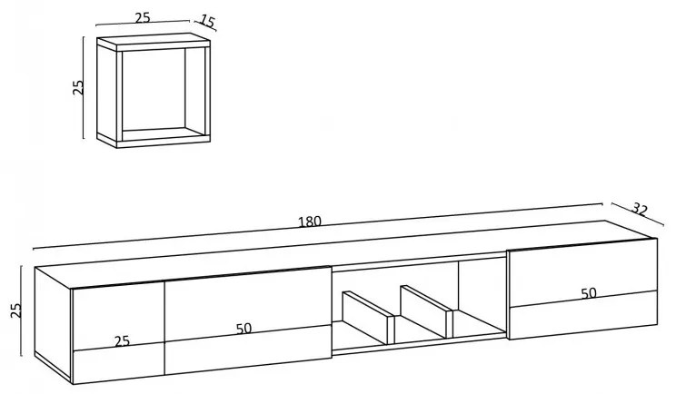Ansamblu Comoda TV Avior Sapphire Oak