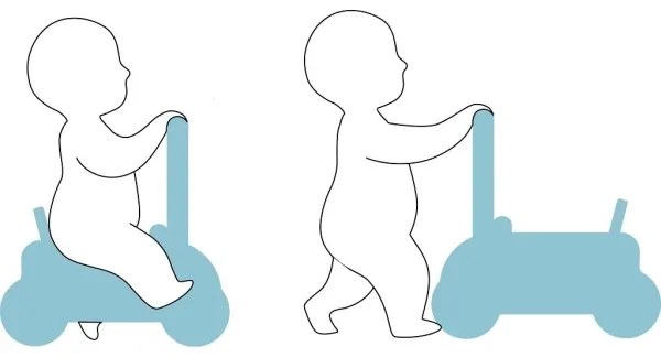 Cărucior multifuncțional din lemn Vilac