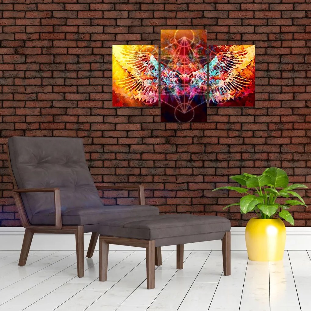 Tablou - Merkaba cu aripi, abstracție (90x60 cm)