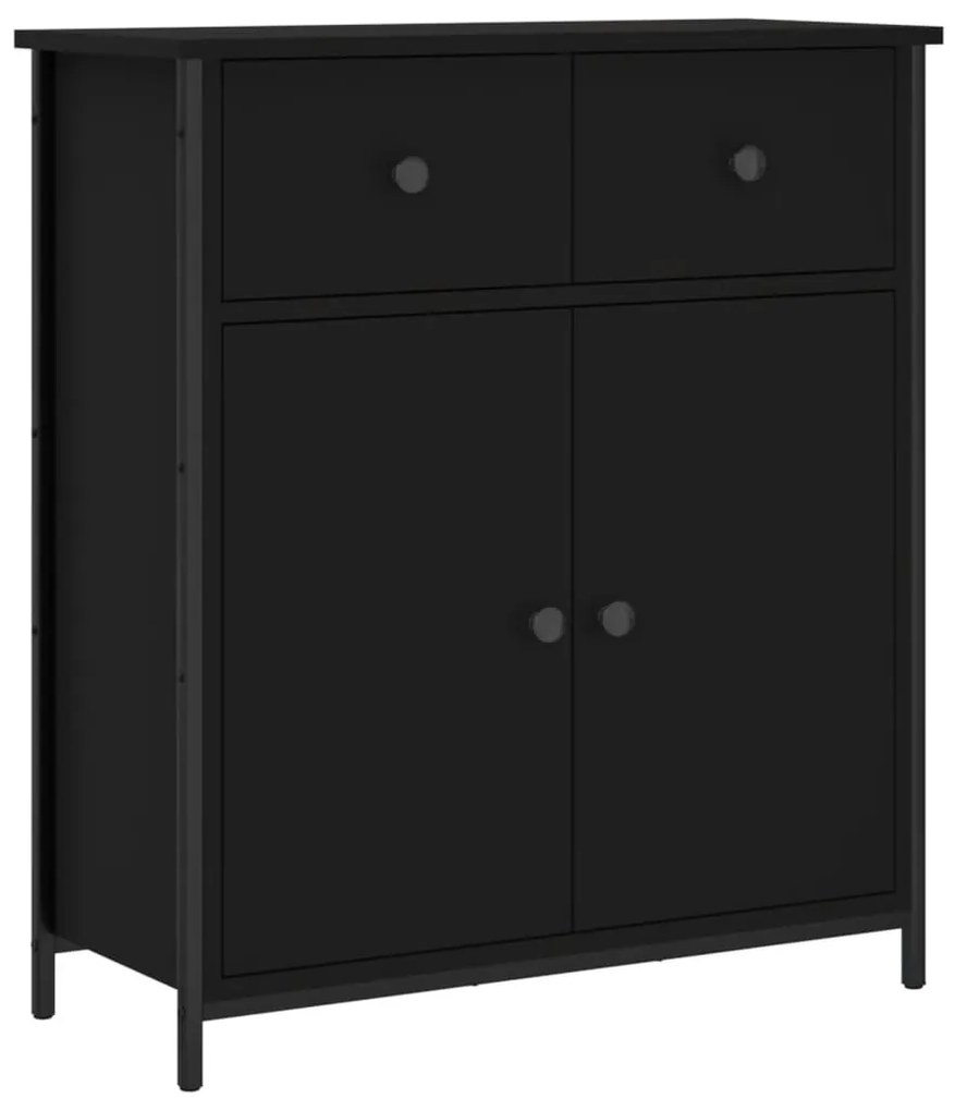 835524 vidaXL Servantă, negru, 70x30x80 cm, lemn prelucrat