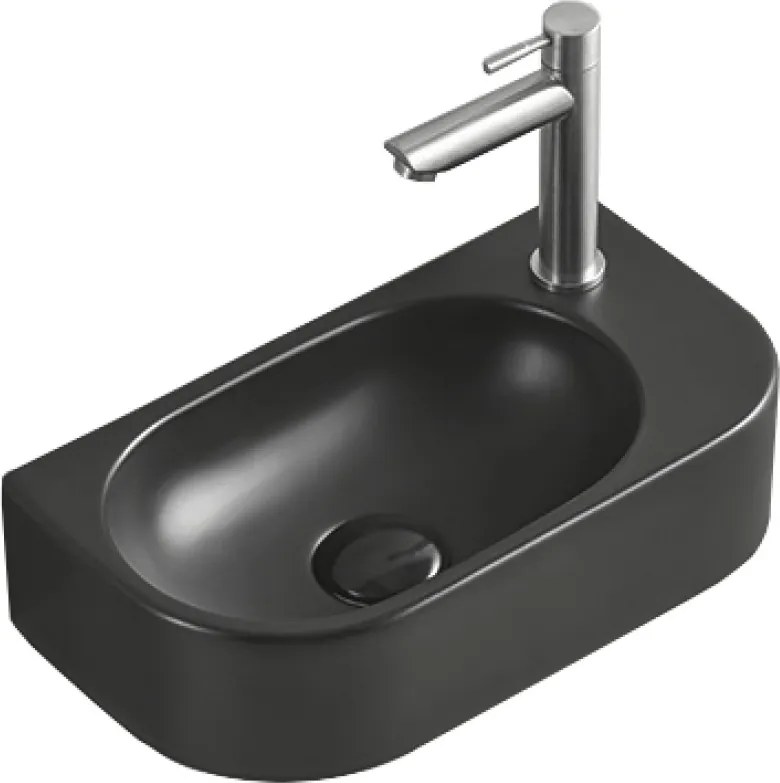Mexen Viera chiuvetă de blat stânga 40 x 21 cm, negru mat - 21274085L