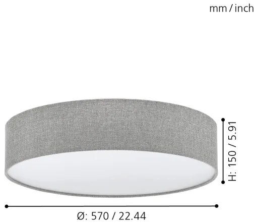 Eglo 97613 - Plafonieră PASTERI 3xE27/60W/230V 57 cm
