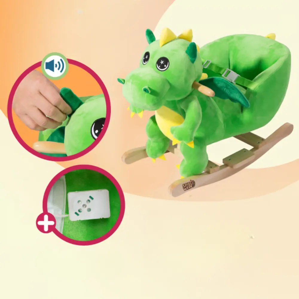 Spielwerk Balansoar DINO cu centură de siguranță, verde