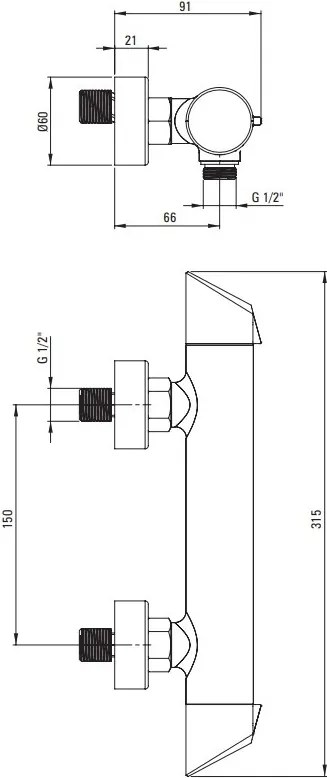 ARNIKA Baterie de Duș Montată pe Perete - Finisaj Auriu Periat - BQA_R40M