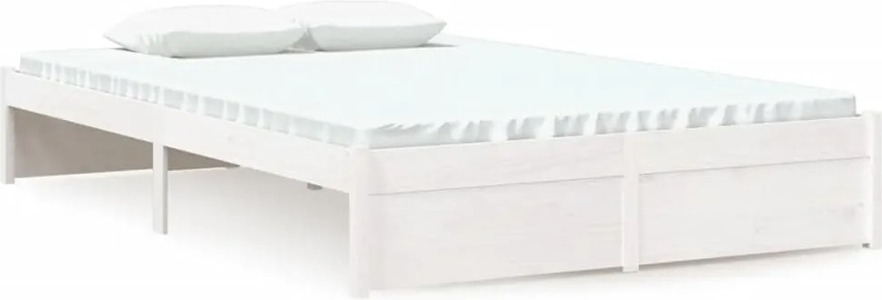 vidaXL Cadru de pat, alb, 120x200 cm, lemn masiv