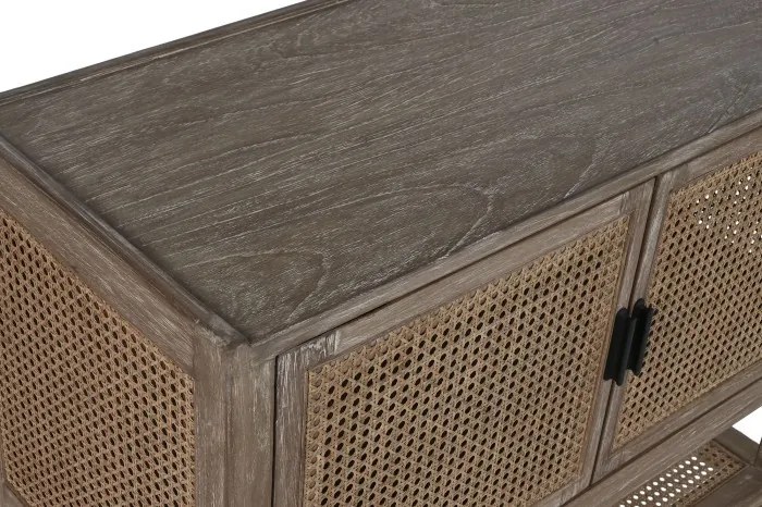 Comoda, natur, din lemn de bayur si rattan, Seraphine