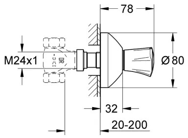 GROHE 19806001 - Set de finisare pentru ventil încastrat COSTA L 20-200 mm crom lucios