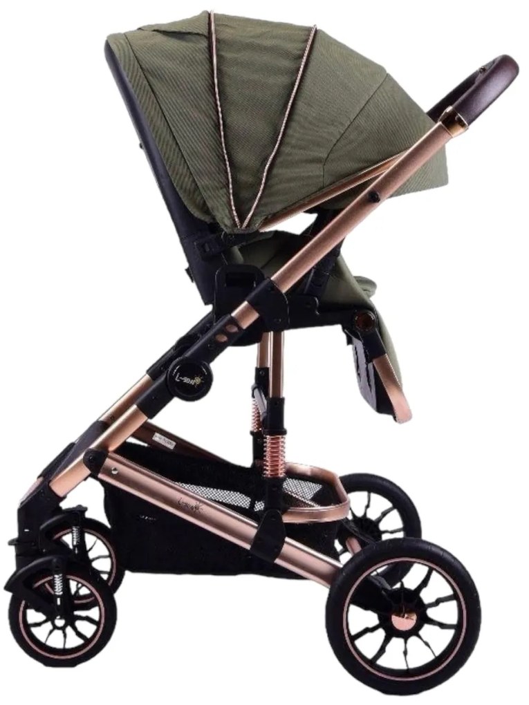 Carucior 2 in 1 reversibil si pliabil cu geanta inclusa, 0-36 luni, Verde - CPC-59-verde