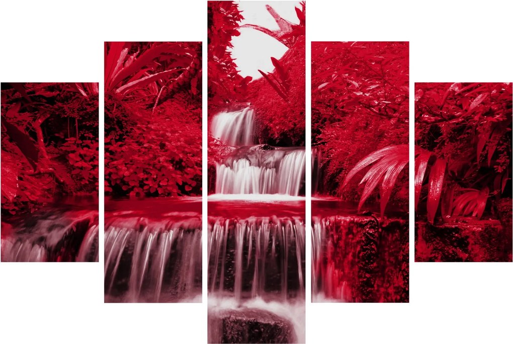 Tablou - Cascade indoneziene în roșu (150x105 cm)