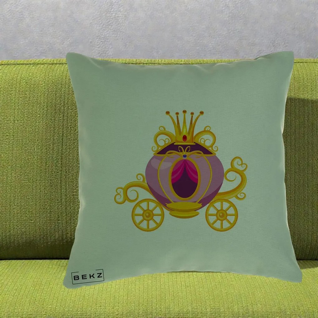 Perna Decorativa Trasura Regala Aurie, 40x40 cm, Verde, Husa Detasabila, Perna Inclusa, BEKZ®