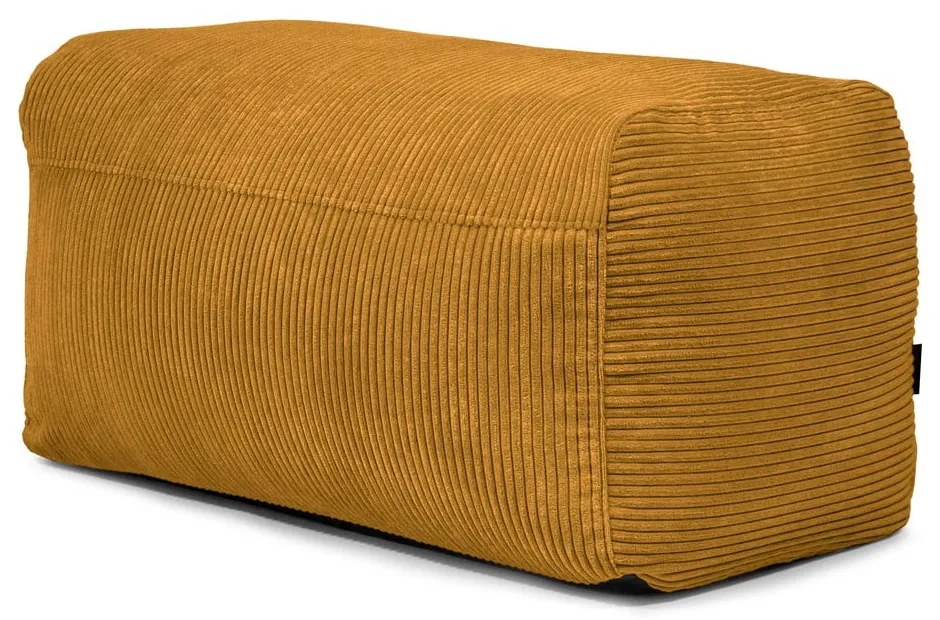 Fotoliu bean bag galben muștar cu tapițerie din catifea reiată Plus 100 Lounge – SLOWDOWN