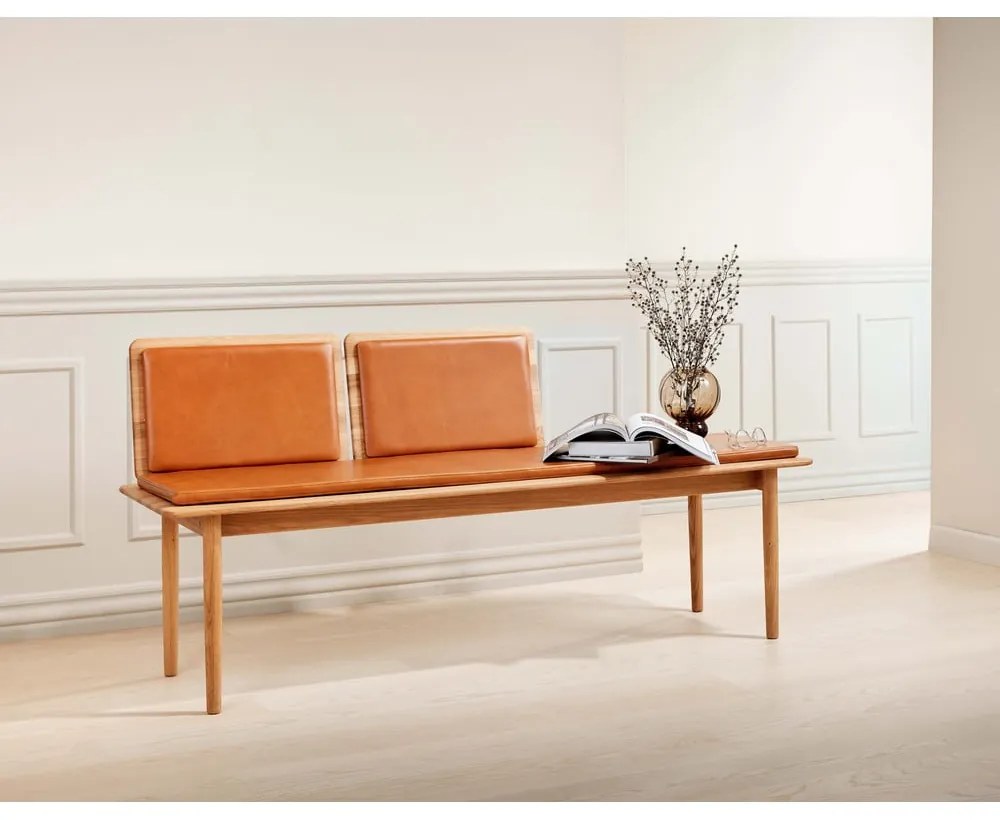 Bancă din piele maro cognac Elba - Hammel Furniture