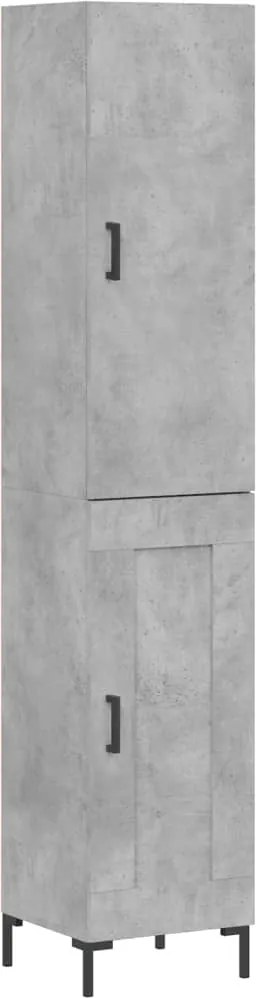 vidaXL Dulap înalt, gri beton, 34,5x34x180 cm, lemn prelucrat