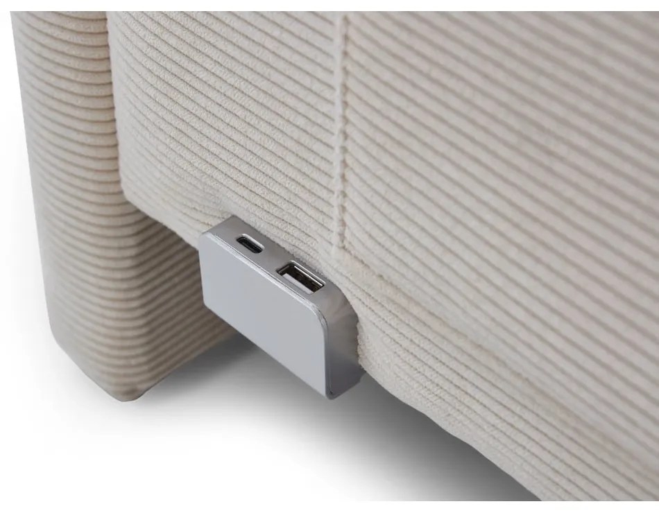 Pat pentru copii bej tapițat fără somieră 90x200 cm Cool – Meise Möbel