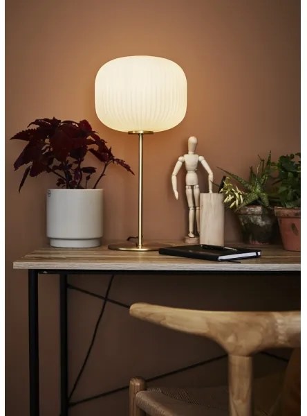 Lampă de masă Markslöjd 107819 SOBER 1xE27/60W/230V albă/alamă
