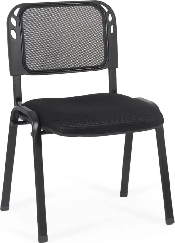 Scaun conferinta VENTO, spatar Mesh, cadru metalic, Negru