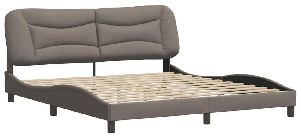 3207790 vidaXL Cadru de pat cu tăblie, gri taupe, 180x200 cm, textil