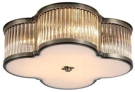 Plafoniera metal alama antique, sticla Lotus 3L