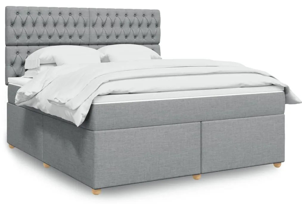 vidaXL Pat continental, gri deschis, 180x200 cm, material textil