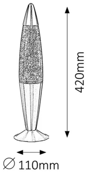 Rabalux 4114 - Lampa cu lava GLITTER 1xE14/25W/230V