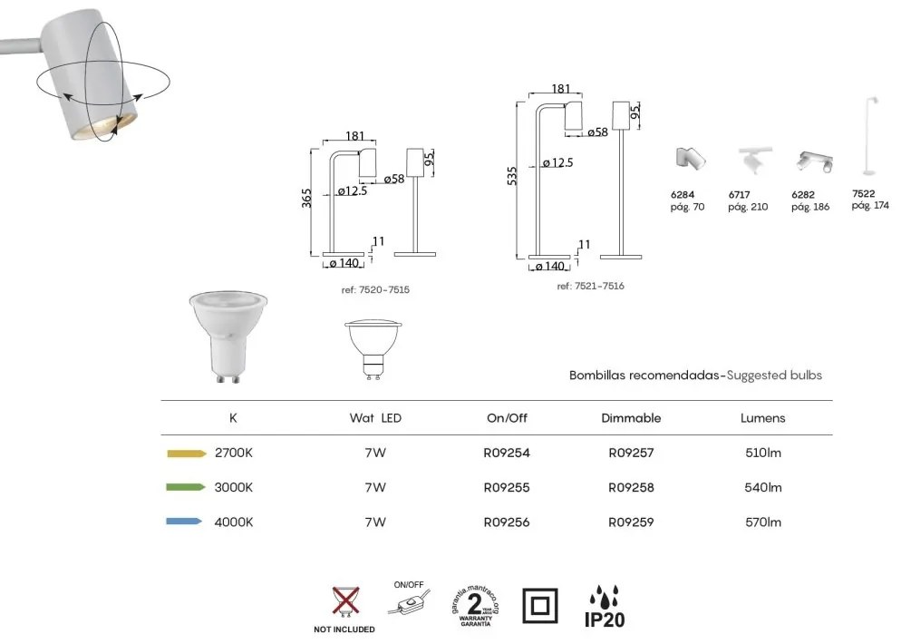 Veioza/Lampa de masa cu Spot directionabil SAL H-53,5cm neagra