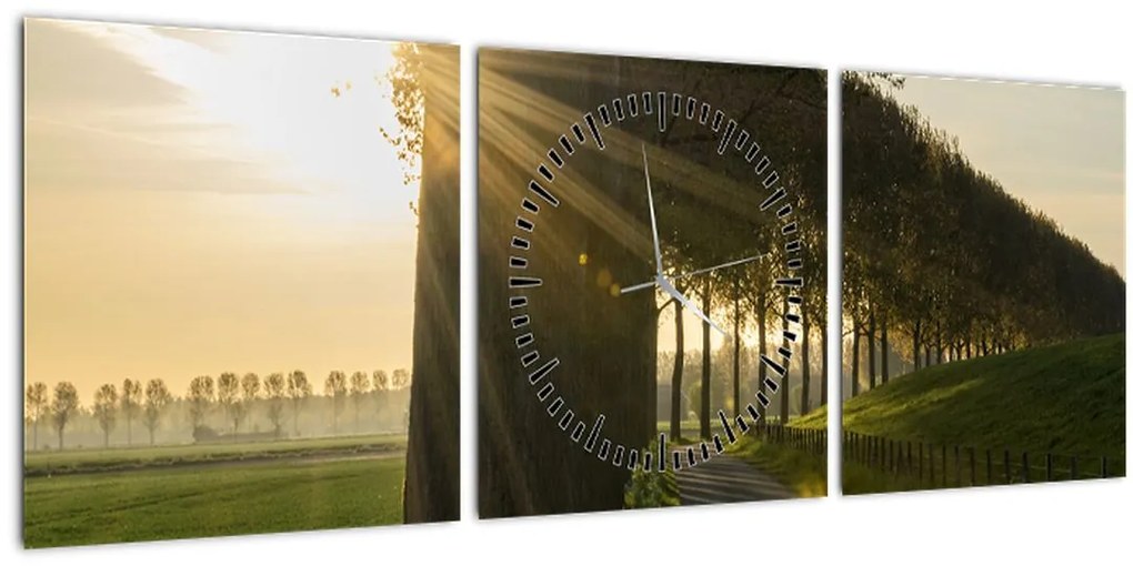 Tablou cu alee (cu ceas) (90x30 cm)