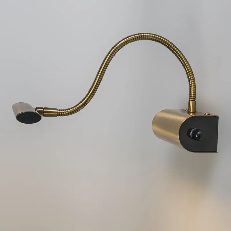 Lampă de perete Art Deco bronz cu LED - Tablou