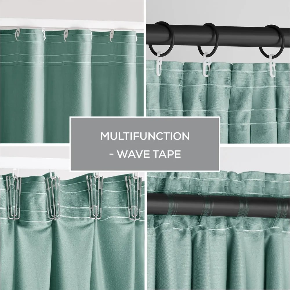 Draperie verde-deschis dimout (semi-opacă) din catifea 140x245 cm Pleat – Restilo