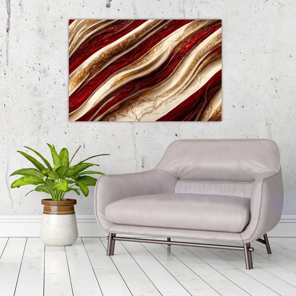 Tablou - Aur - textură albă (90x60 cm)