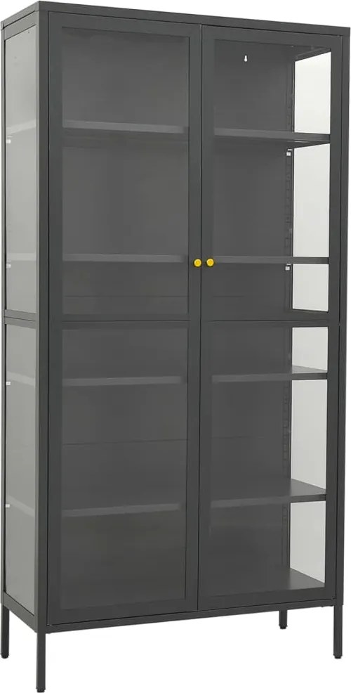 vidaXL Vitrină, antracit, 90x40x180 cm, oțel și sticlă securizată