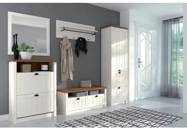 Cuier de perete LEMAS 40x109 cm alb